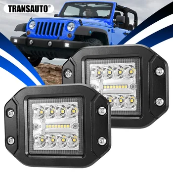 

5 Inch Flush Mount LED Pods Light,48W Spot Flood Combo Beam Driving Offroad Work Light Bar for Golf Jeep Tractor SUV UTV ATV 12V