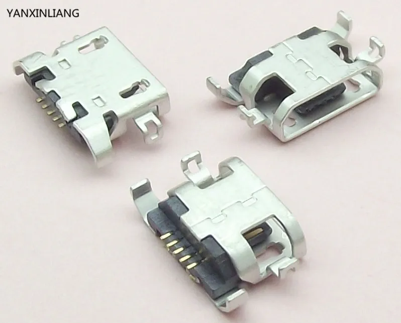 

100pcs Micro USB 5pin heavy plate 1.28mm no side Flat mouth without curling side Female Connector For Mobile Phone Mini USB Jack