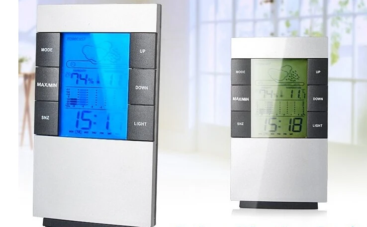 Модные ЖК-дисплей бытовые электронные цифровой измеритель температуры и влажности с подсветкой будильник термометр гигрометр