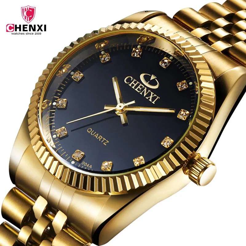 CHENXI Golden Quartz watches saat erkekler cheap mens watch brand
