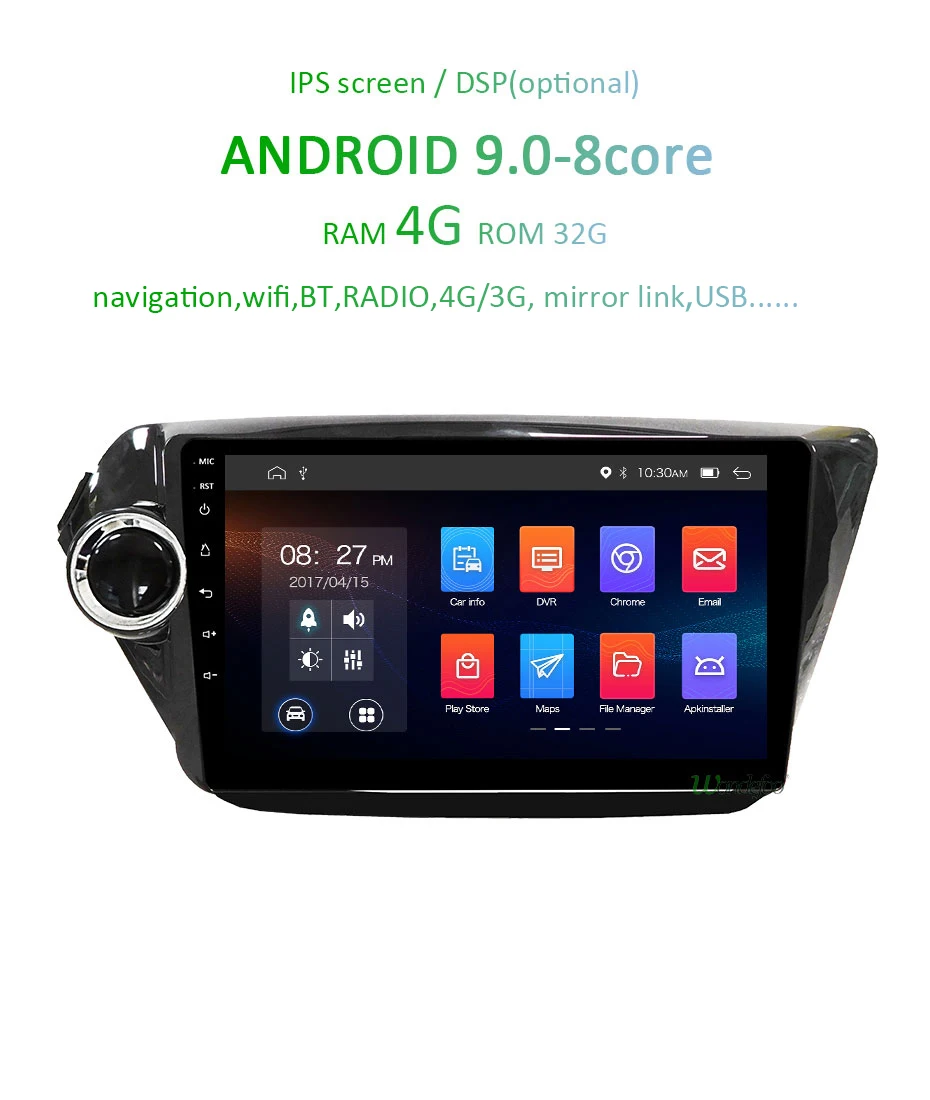 Sale DSP Android 9.0 IPS 2.5D Screen 4G 64G GPS Radio for KIA K2 RIO 2010-2015 Car Navigation Stereo Auto No DVD Player Support WIFI 2