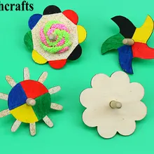 12 шт./LOT.4 дизайн, незаконченные, неразукрашенные Спиннер, деревянная Юла игрушки для детского сада, подарок на день рождения, рождественские игрушки