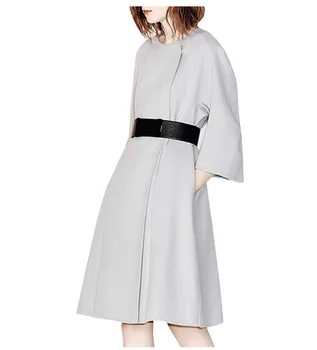 

New Style 2019 Fashion Mini Dress Three Quarter Sexy Casual Loose Women Celebrity Sashes High Quality Dresses Wholesale