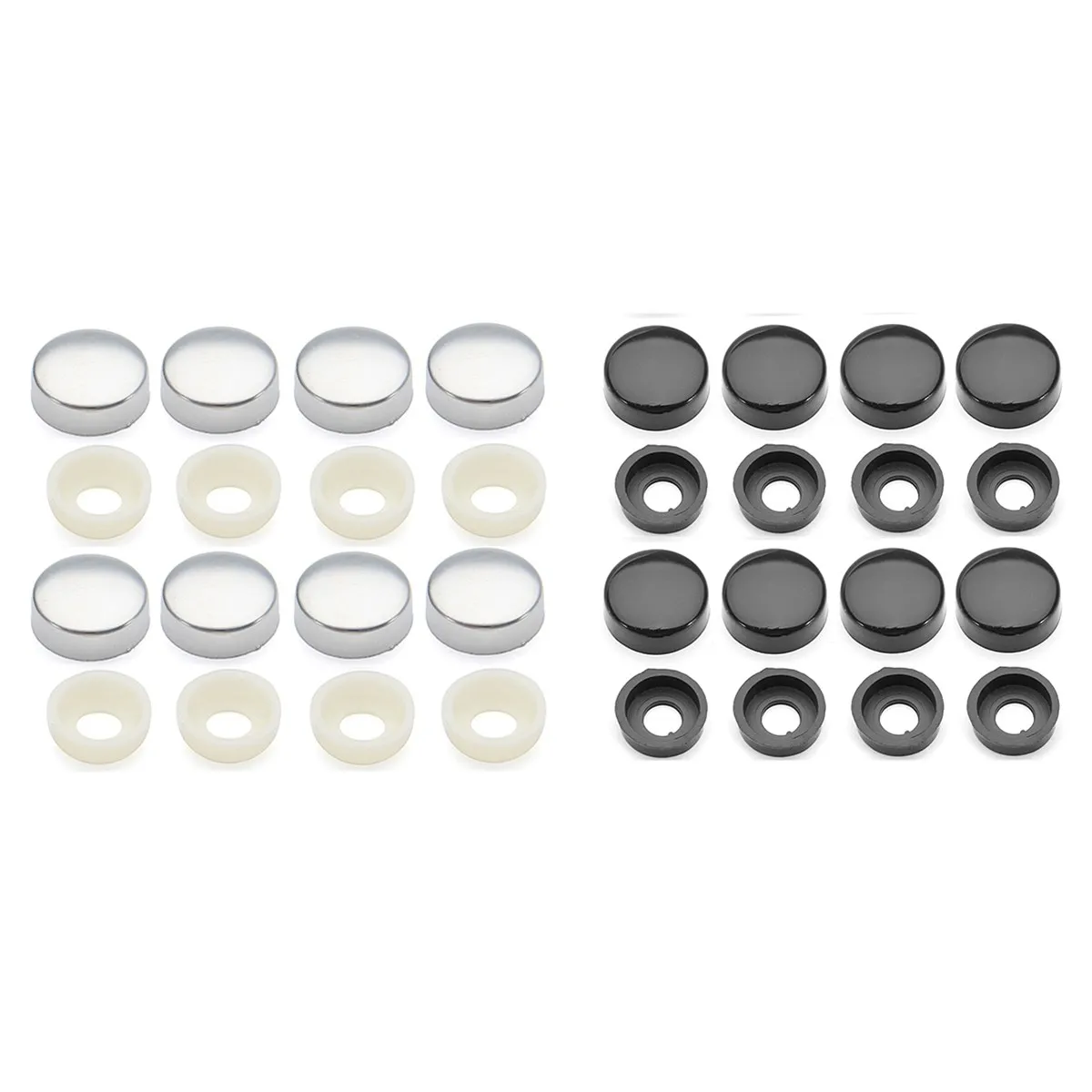 

16pcs ABS Chrome License Plate Frame Screw Nut Caps+Bolt Cover Set For Truck Car