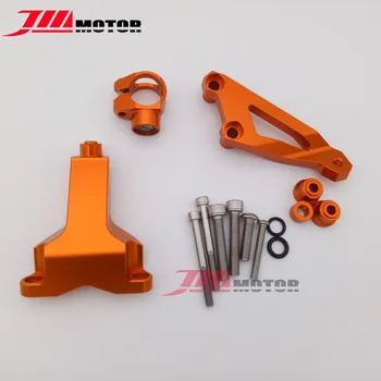 

Motorcycle CNC Aluminum Alloy Parts Steering Damper Bracket Kit For KTM DUKE 125/200/390 13-15 Orange Color