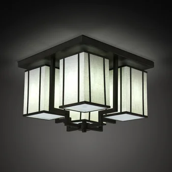 

DOXA Simple Classica LED Ceiling Lamps Iron Fabric Ceiling Lights For Living Room Rectangle Fixtures Bedroom Lamparas De Techo