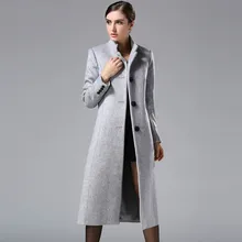 2016 Autumn Winter New Fashion Europe and America Classical Female Overcoat Stand Collar Long Woolen Coat Women Cashmere Coat