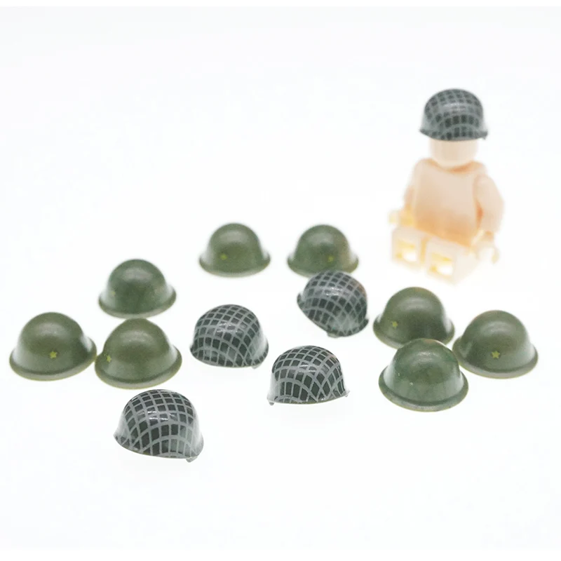 

5 Pcs/Lot DIY Accessories Helmet Compatible Figures Military Police Weapon Army Soldier WW2 Building Block Brick Toy B108