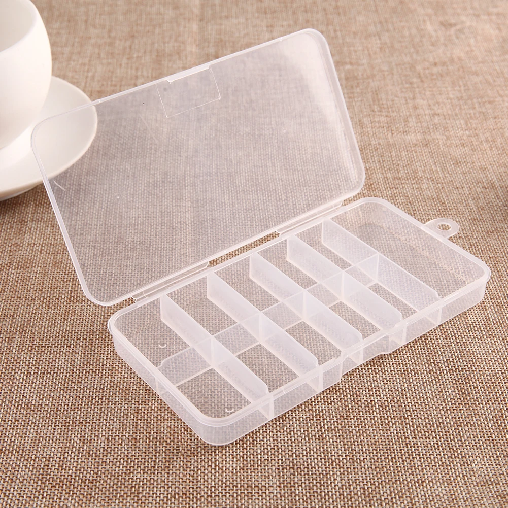 

10 Empty Grids Nail Art Rhinestones Decorations Container Case Nail Tips Beads Gems Storage Container Holder Manicure Box Case
