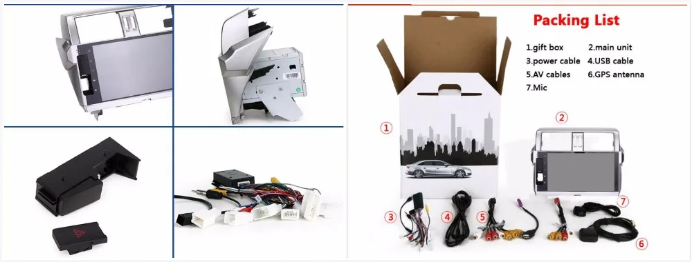 Sale 32G 4GRam 10.2" Android 9.01 Car Audio for TOYOTA PRADO 150 2014 2015  Headunit Stereo Video GPS Navi Multimedia Monitor Radio 4