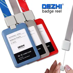 DEZHI-Retractabl талреп Тяговая пряжка с простым пластиковым держателем удостоверения личности, PP материальные держатели карточки с Вьюрком