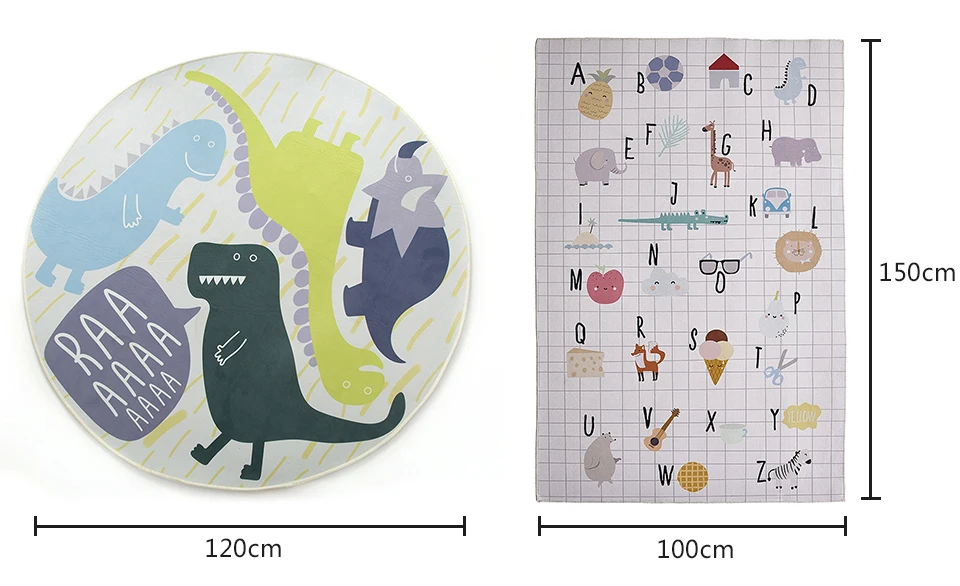 INS динозавр коврик ковер детская активная деятельность номер Декор груглая подушка для сиденья ковер с рисунками зверей из мультфильмов