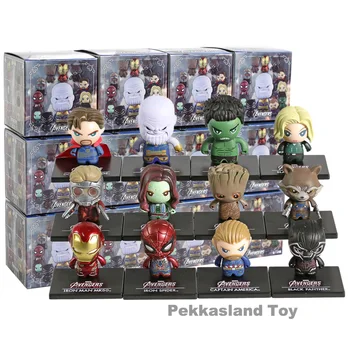

Avengers Infinity War Iron Man Thanos Doctor Strange Captain America Black Panther Hulk Star Lord PVC Figures Toys 12pcs/set