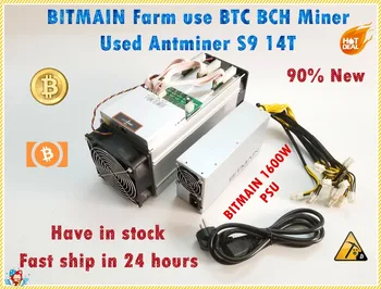 Preise Verwendet Antminer S9 14TH Mit BITMAIN APW3 + + 1600W Netzteil Asic BTC BCH Miner Besser Als S9 S11 S15 T15 T9 WhatsMiner M3
