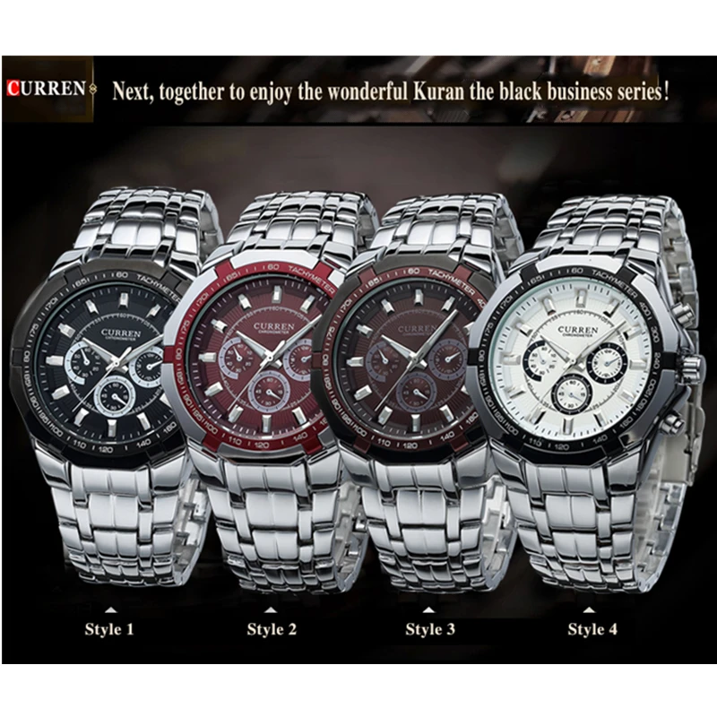 CURREN Top Luxury Brand New Hot Watches Men Design Military Sports Wrist watches Men Digital Quartz Men Full Steel Watch