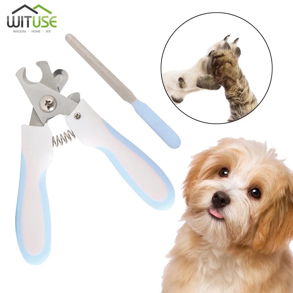 

Pet Nail Clippers Pet Toe Care Stainless Steel Dogs Cats Claw Nail File Portable Scissors Trim Nails Pet Products 2 color New