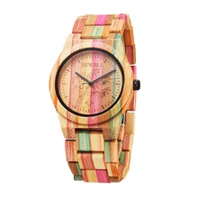 BEWELL Wood Watch Lightweight Bomboo Woman Quartz Wristwatch and Fashion Wood Watch for Woman’s Gift Relogio 105DL