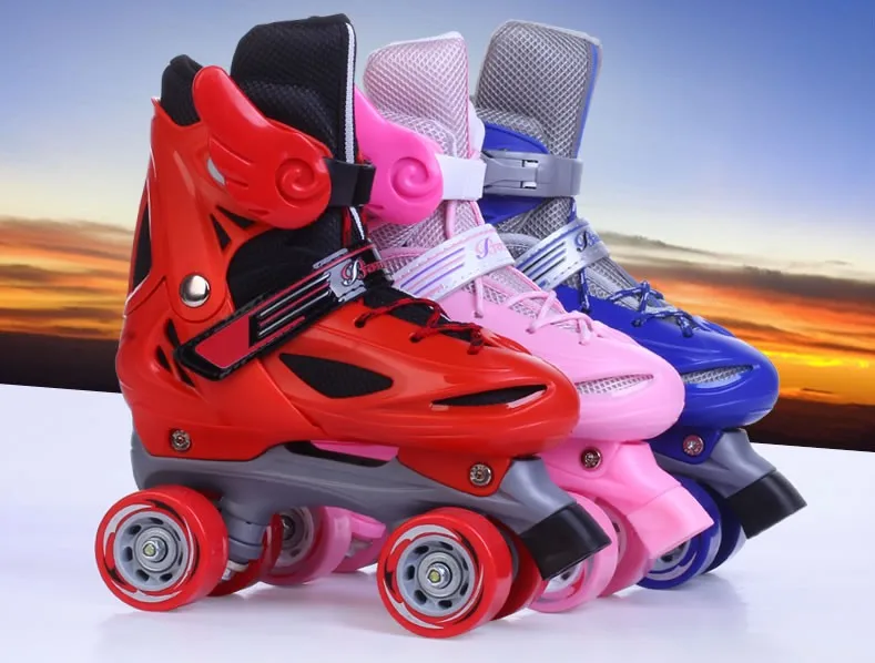 جودة عالية! الطفل 4 عجلة زلاجات دوارة حذاء رياضة الأسطوانة 4 روداس الأطفال زلاجات دوارة للأطفال عيد الميلاد هدية