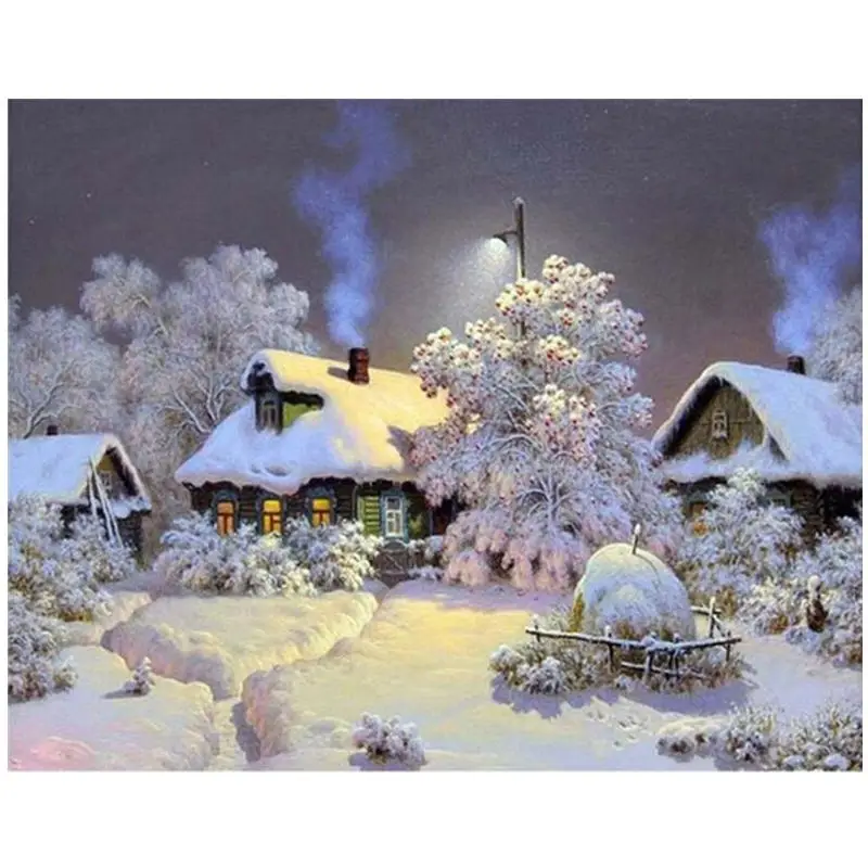 

Framed Winter Snow DIY Oil Painting Pictures By Numbers On Canvas Wall Art For Living Room Drop Shipping Home Decoration H357