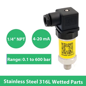 

pressure sensor 4 20mA, pressure 0.1bar, 0.2bar, 1bar, 4bar, 5bar, 6bar, 10 bar, 16bar, 25bar, 100bar, 250 bar, 400 bar, 600 bar