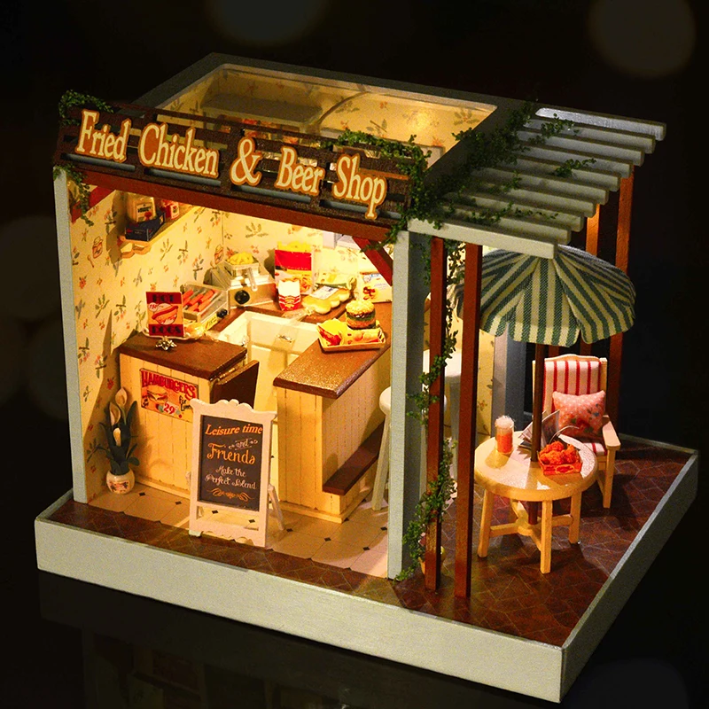 

DIY Wooden House Miniaturas with Furniture DIY Miniature House Dollhouse Toys for Children Christmas and Birthday Gift Z006