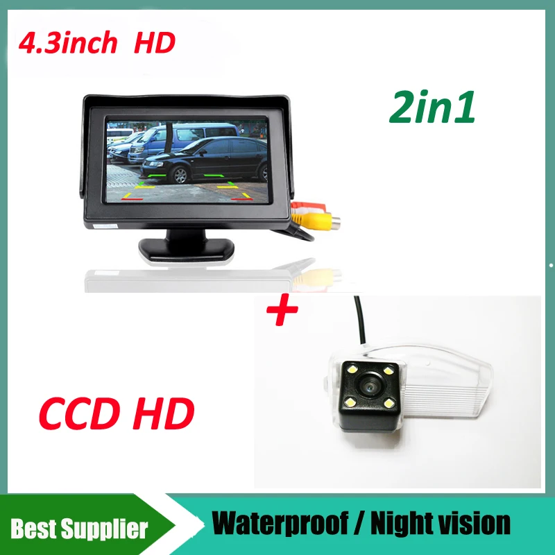 

Auto Parking Assistance System 2 in 1 4.3 Digital TFT Car Parking Monitor + 4LED CCD HD Car Rear view Camera for mazda 2 mazda 3