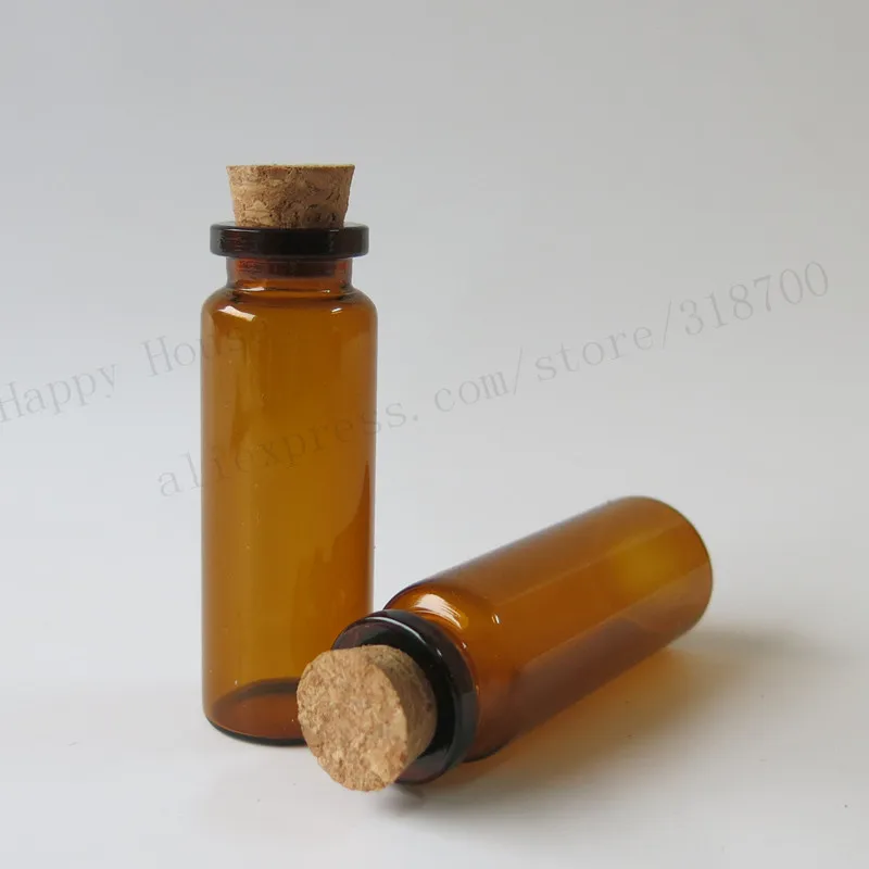 

360 x 15ml glass bottle with wood cork, amber color, crimp neck, glass container, decorative bottle, craft bottle