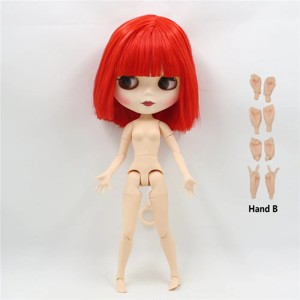 Ледяной завод blyth кукла короткие красные волосы тело bjd матовое лицо 30 см 1/6 игрушка - Цвет: doll with hand B