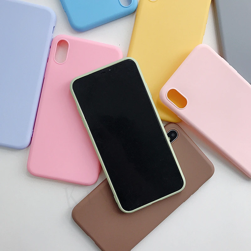 Однотонные Силиконовые чехлы на заднюю крышку для iphone XR X XS Max 11 Pro 6 6S 7 8 Plus 5 5s SE