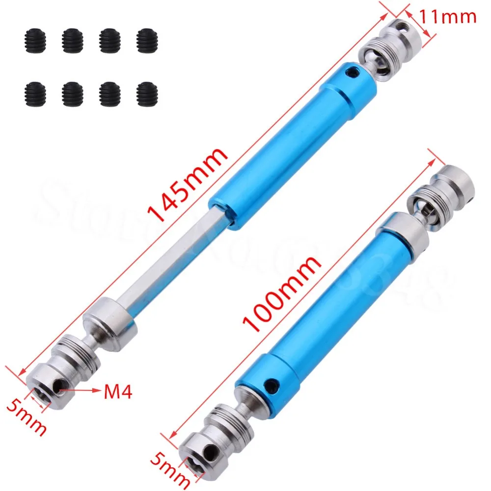 2pcs Duty Metal Drive Shaft 100 145mm For RC Car 1/10 Rock Crawler
