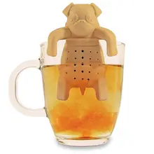 1Piece Lovely Tea Strainers Pug In A Mug Silicone Tea Infuser Kawai Portable Dog Tea Strainers