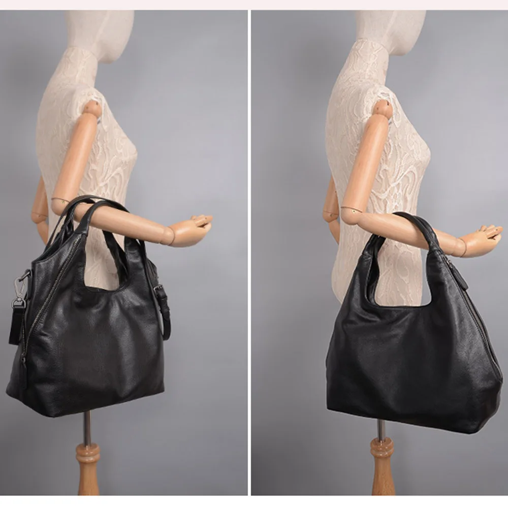 Cena Zency 100% prawdziwej skóry moda torba damska torba dojrzałe torebki klasyczny czarny half moon kobiet torba na ramię Messenger torby wysokiej jakości