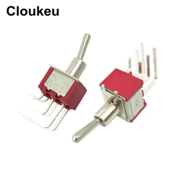 

5Pcs MTS-202C4 6MM Red Side-Bent-Pin 6Pin/2File ON-ON Rocker switch Toggle Switch 2A250V 5A120V