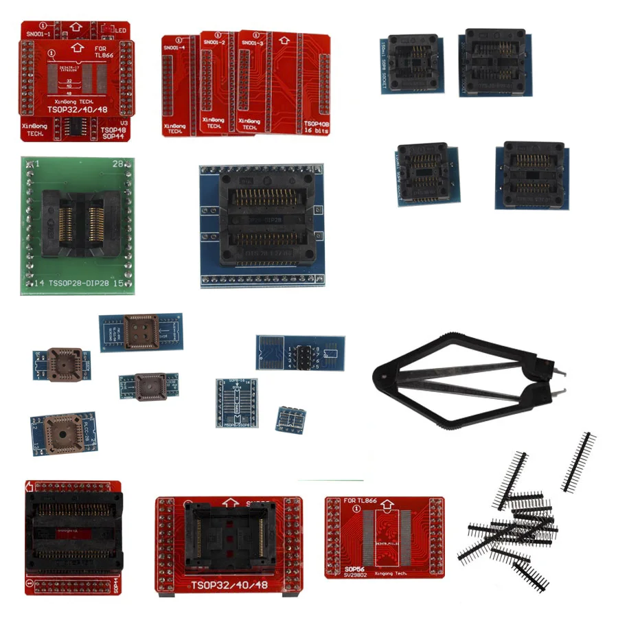 US $118.00 21pcs Socket Adapters For Mini Pro TL866 TL866II Plus EEPROM Programmer