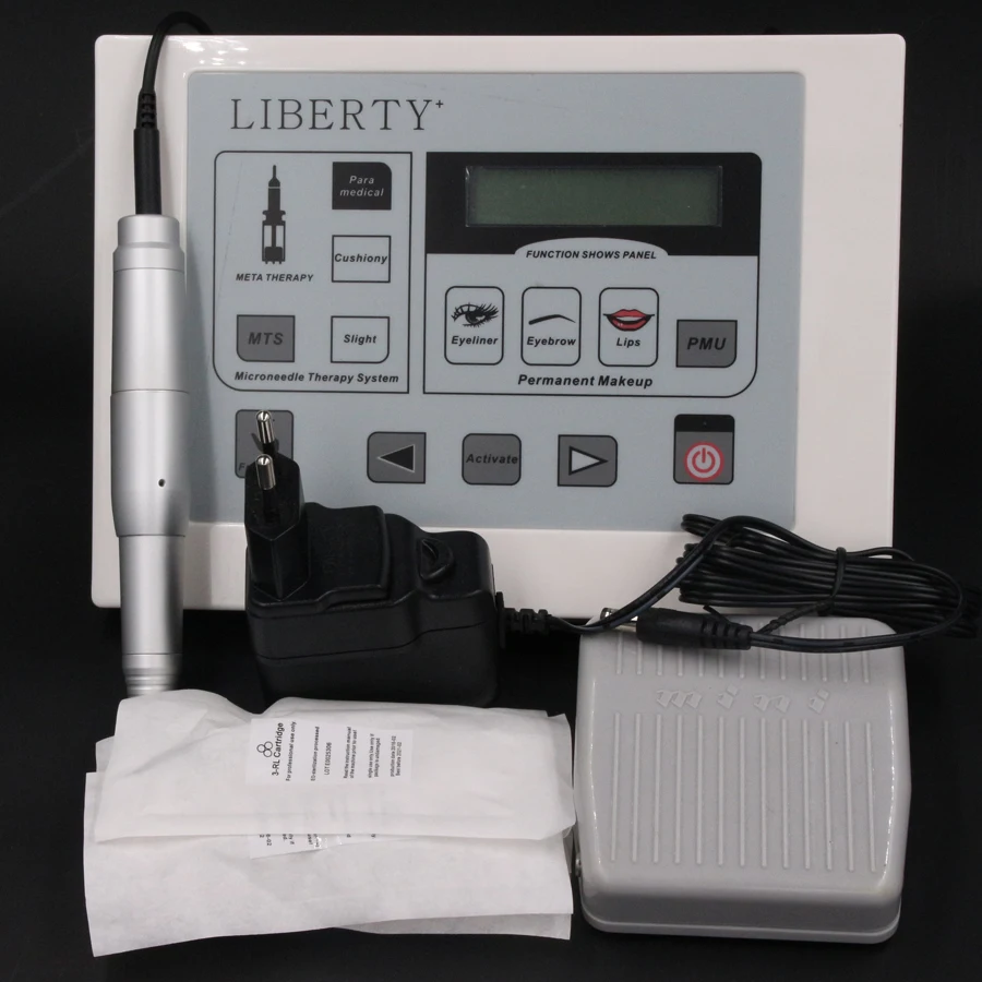 liberty Permanent Makeup Digital Lip Tattoo Machine Controller Intelligent Kit with one Makeup Eyebrow Tattoo Pens Free Shipping