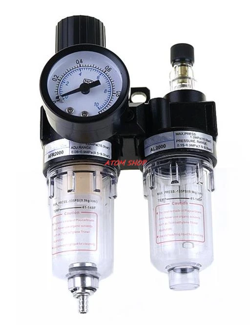 

AFC2000 G1/4" Air Filter Regulator Combination Lubricator ,FRL Two Union Treatment ,AFR2000 + AL2000