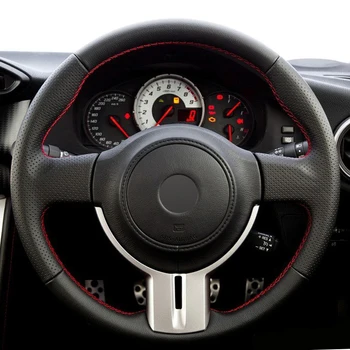 

Black Leather Hand-stitched Car Steering Wheel Cover for Toyota 86 Subaru BRZ