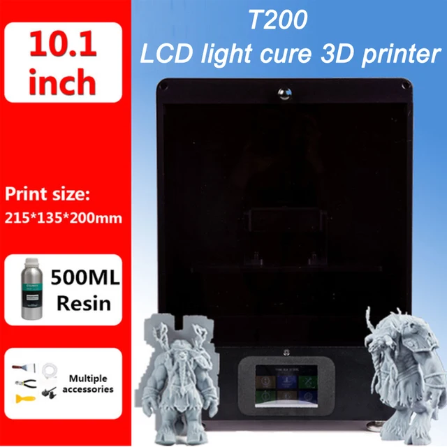 Best Quality Tianfour new T200 SLA/DLP/LCD 3D Printer 215*135*200mm print volume high Precision 2K diy Impresora 405nm UV Resin