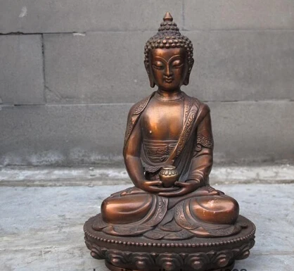 

shitou 001794 Tibet Buddhism Temple Red Bronze Amitayus Sakyamuni Shakyamuni Buddha Statue