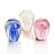 Цветные глянцевые стеклянный Декор для дома ремесел небольшой ночник настольная лампа для влюбленных свадебный подарок девушке другу Люминесцентная Медуза