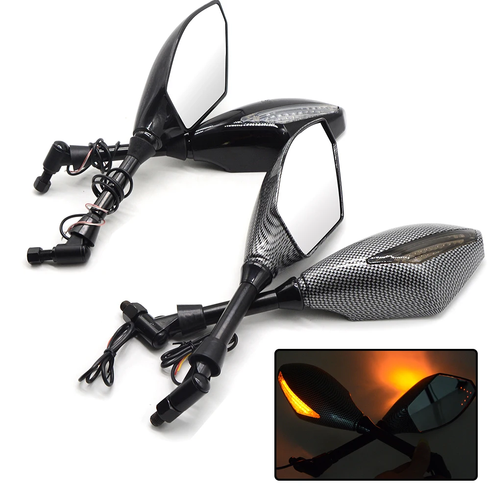 

Universal Motorcycle Rearview Mirrors With Turn Signal LED Light For Yamaha XMAX T MAX TMAX 530 TMAX530 TMAX 500 XMAX 125 250
