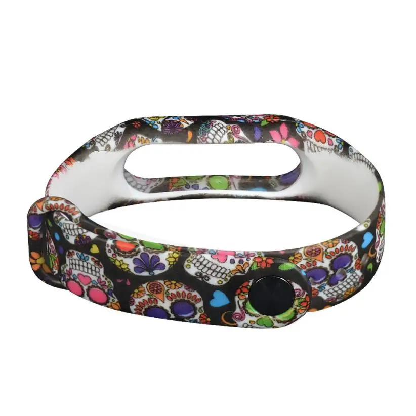 

GEMIXI fitbit blaze New Skull Silicon Strap WristBand Bracelet Replacement For XIAOMI MI Band 2 gear sport mar27HY