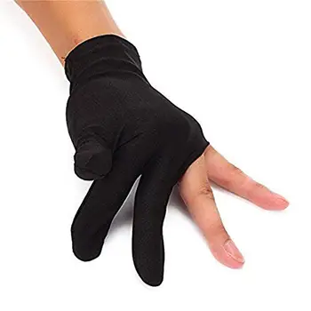 

HobbyLane Black Stretch Velvet Absorbent Billiard Gloves Three Finger Spandex Cue Sport Glove Left Right Hand Billiard Cue Glove