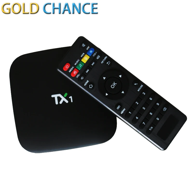 

TX1 Android TV Box Amlogic S805 Quad core Set top box  1G/8G Android 4.4.2 HDMI H.265 WIFI Media Player Smart tv box