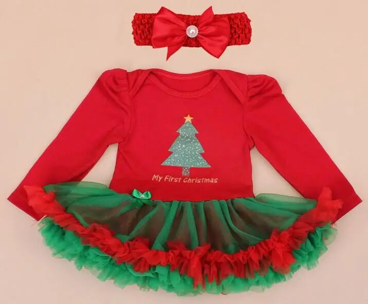 

Baby girl clothing set Baby Christmas Clothes Romper tutu dress +Headband 2pcs/sets baby Santa Claus clothes, Christmas clothing