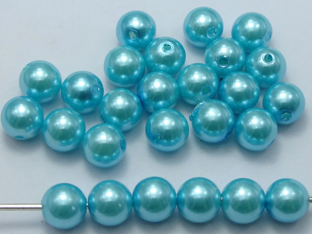 100 Pcs 10mm Plastic Faux Pearl Round Beads Sea Blue Imitation Pearl Beads AliExpress