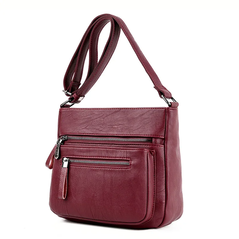 Популярные женские сумки известных брендов, женская сумка через плечо, Высококачественная кожаная женская сумка, женские сумки-мессенджеры - Цвет: Red