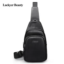 Luckyer Beauty Роскошные Дизайнерские из натуральной кожи Для мужчин; нагрудная сумка в стиле Casual мужские сумки модные Для мужчин сумка сумки на ремне