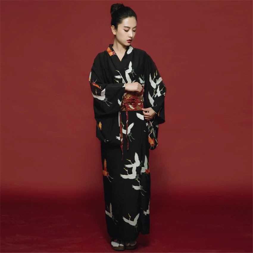 Японское кимоно Haori Традиционная японская одежда юката длинное платье для женщин кимоно Оби азиатская одежда Необычные гезии вечерние костюмы