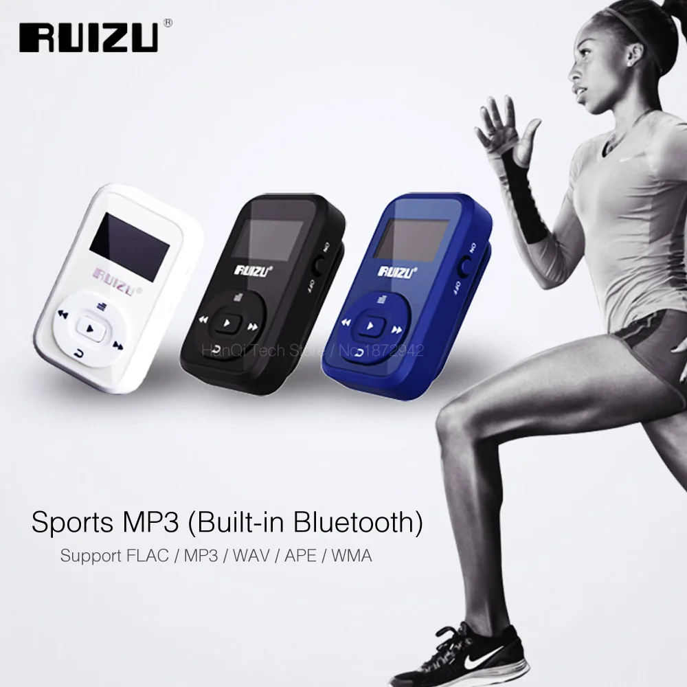 Ruidu X26 Спортивный Bluetooth MP3 музыкальный плеер рекордер FM радио Поддержка SD карты клип Bluetooth mp3 плееры 8 Гб Поддержка TF карты